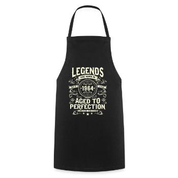 Iconic gift: 60 years old 1964 - Cooking Apron - black - Front - AI Model Male 185 dark (185cm)