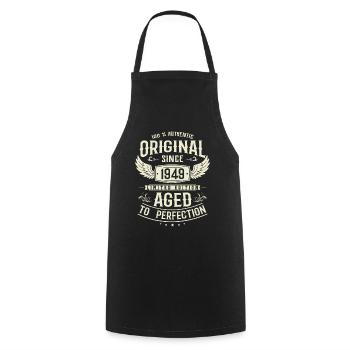 Retro Birthday Gift 74th Anniversary - Cooking Apron - black - Front - AI Model Male 185 dark (185cm)