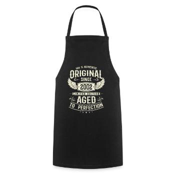 Vintage 2002 - 21 Years Gift - Cooking Apron - black - Front - AI Model Male 185 dark (185cm)
