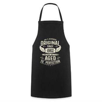 Vintage 1962 Gift Idea - Cooking Apron - black - Front - AI Model Male 185 dark (185cm)