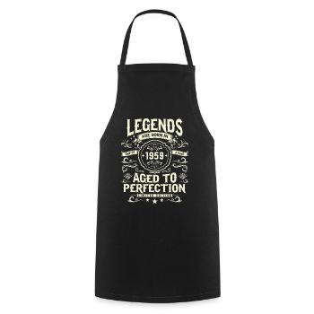 Vintage 1959 - Cadeau d’anniversaire unique - Tablier de cuisine - noir - Devant - AI Model Male 185 dark (185cm)