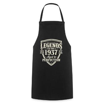 Vintage 1937 Cadeau d’anniversaire - Tablier de cuisine - noir - Devant - AI Model Male 185 dark (185cm)