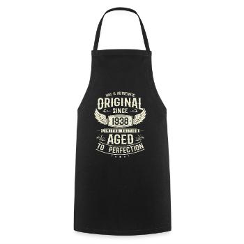 Birthday present born in 1938 85 years - Cooking Apron - black - Front - AI Model Male 185 dark (185cm)