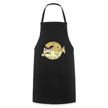Poisson-globe maléfique - Tablier de cuisine - noir - Devant - AI Model Male 185 dark (185cm)