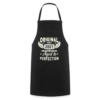 Vintage 2007 Birthday Gift - Cooking Apron - black - Front - AI Model Male 185 dark (185cm)
