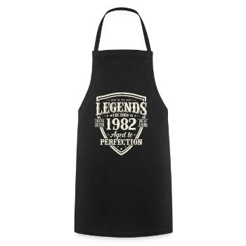 Vintage 1982 Geburtstagsgeschenk - Kochschürze - Schwarz - Vorne - AI Model Male 185 dark (185cm)