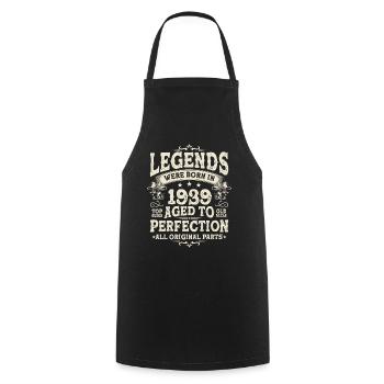 1939 Birthday Legend - 84/85 years - Cooking Apron - black - Front - AI Model Male 185 dark (185cm)