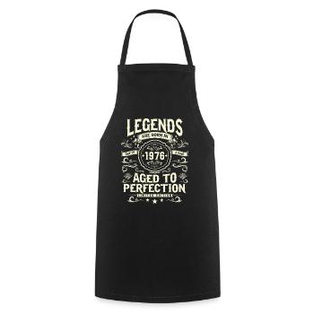Legendary year of birth '76 - Cooking Apron - black - Front - AI Model Male 185 dark (185cm)