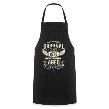 Authentisches Vintage Geschenk - Kochschürze - Schwarz - Vorne - AI Model Male 185 dark (185cm)