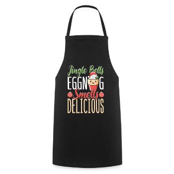Jingle Bells Eggnog Smells Delicious Men Women - Kochschürze - Schwarz - Vorne - AI Model Male 185 dark (185cm)