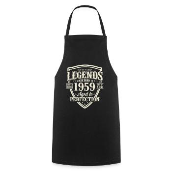 Legendary 1959 Birthday Present - Cooking Apron - black - Front - AI Model Male 185 dark (185cm)