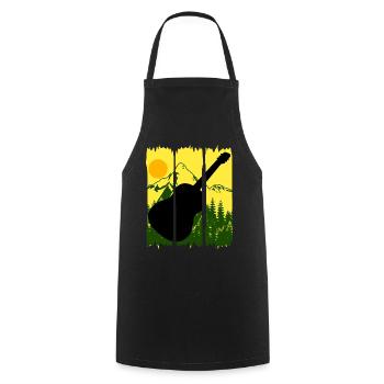 Guitar Nature Hiking Music Guitarist - Cooking Apron - black - Front - AI Model Male 185 dark (185cm)