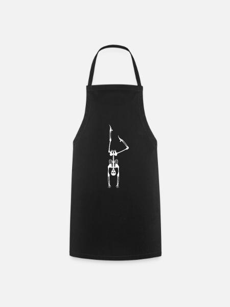 Handstand Skeleton - Cooking Apron - black