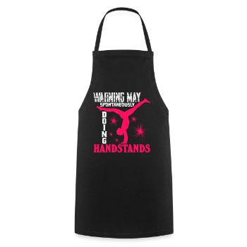 Handstand Mädchen Spruch Turnen - Kochschürze - Schwarz - Vorne - AI Model Male 185 dark (185cm)