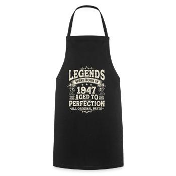 Légende de l’anniversaire '47 - Tablier de cuisine - noir - Devant - AI Model Male 185 dark (185cm)