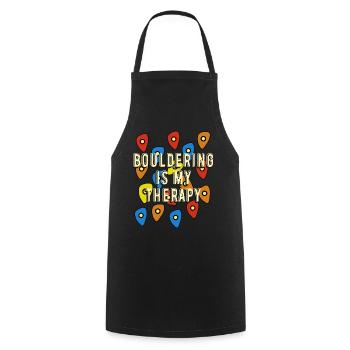 Bouldering Bouldering Therapy Climbing - Cooking Apron - black - Front - AI Model Male 185 dark (185cm)