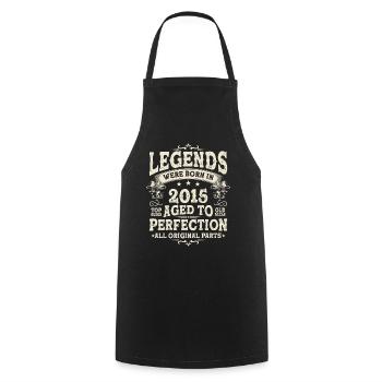 Année d’anniversaire légendaire 2015 - Tablier de cuisine - noir - Devant - AI Model Male 185 dark (185cm)