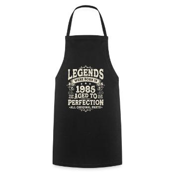 Legendary birthday vintage '85 - Cooking Apron - black - Front - AI Model Male 185 dark (185cm)