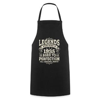 Vintage Birthday 1935: Legends Live! - Cooking Apron - black - Front - AI Model Male 185 dark (185cm)