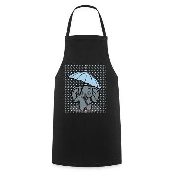 Elephant in rain Elephants - Cooking Apron - black - Front - AI Model Male 185 dark (185cm)