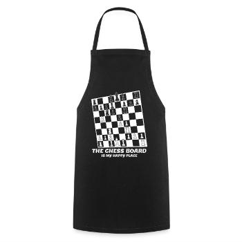 Chess Pieces - Kochschürze - Schwarz - Vorne - AI Model Male 185 dark (185cm)