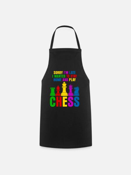 Funny Chess Pieces - Kochschürze - Schwarz