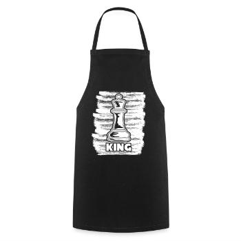 Roi de l’échiquier - Tablier de cuisine - noir - Devant - AI Model Male 185 dark (185cm)