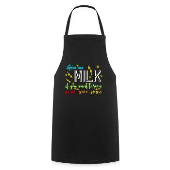 Lactose intolerant - Cooking Apron - black - Front - AI Model Male 185 dark (185cm)