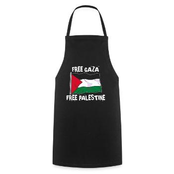 Freedom for Gaza and Palestine - Cooking Apron - black - Front - AI Model Male 185 dark (185cm)