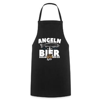 Angeln & Bier Fan - Kochschürze - Schwarz - Vorne - AI Model Male 185 dark (185cm)