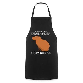 Capybaras Joke Capybara - Kochschürze - Schwarz - Vorne - AI Model Male 185 dark (185cm)