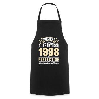 Authentisches Vintage-Geschenk 1998 - Kochschürze - Schwarz - Vorne - AI Model Male 185 dark (185cm)