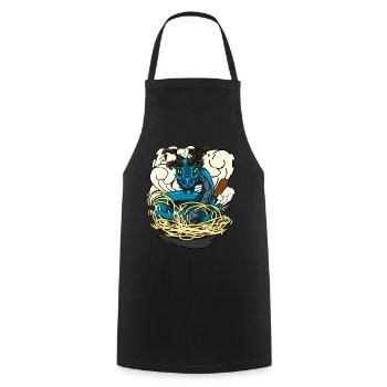 Wok Pan Dragon - Tablier de cuisine - noir - Devant - AI Model Male 185 dark (185cm)