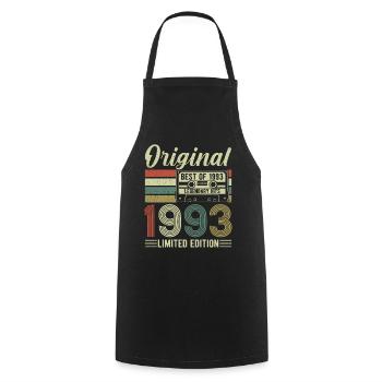 1993: Vintage Birthday - Cooking Apron - black - Front - AI Model Male 185 dark (185cm)