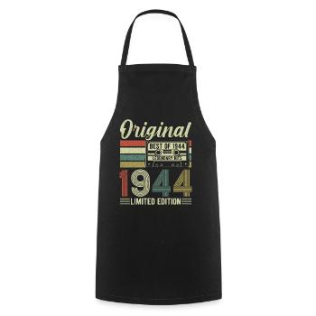 1944 Birthday - Cooking Apron - black - Front - AI Model Male 185 dark (185cm)