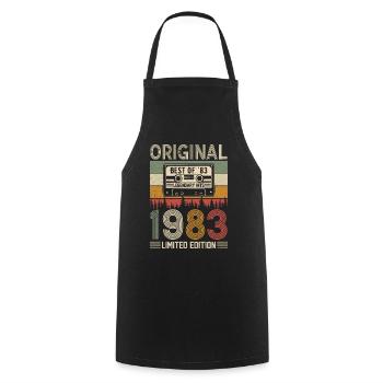 Millésime 1983 - Tablier de cuisine - noir - Devant - AI Model Male 185 dark (185cm)