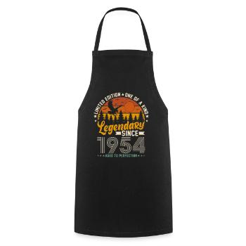 1954: Legends turn 70 - Cooking Apron - black - Front - AI Model Male 185 dark (185cm)