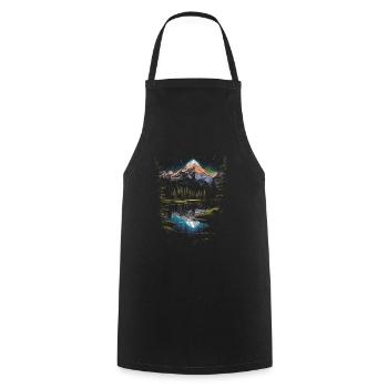 Montana America Outdoor Mountains - Cooking Apron - black - Front - AI Model Male 185 dark (185cm)