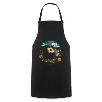 Hedgehog Animal - Cooking Apron - black - Front - AI Model Male 185 dark (185cm)