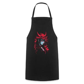 Anime Goth Girl Japanese Aesthetic Grunge Horror - Cooking Apron - black - Front - AI Model Male 185 dark (185cm)