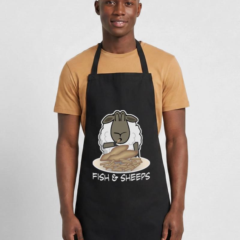 Sheep eats Fish and Chips Shepherd Cooking Apron