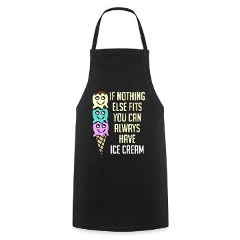 Eat more Ice Cream - Kochschürze - Schwarz - Vorne - AI Model Male 185 dark (185cm)