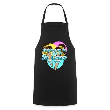 Crème glacée Crème glacée - Tablier de cuisine - noir - Devant - AI Model Male 185 dark (185cm)