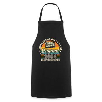 2004 Birthday - Cooking Apron - black - Front - AI Model Male 185 dark (185cm)