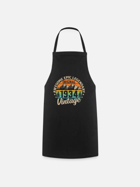 1934 - 90th Birthday Vintage - Cooking Apron - black