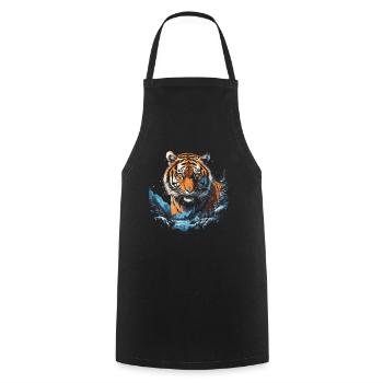 Majestic Tiger Wilderness Wild Powerful - Cooking Apron - black - Front - AI Model Male 185 dark (185cm)