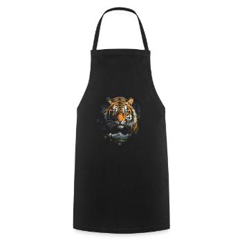 Majestic Tiger Wilderness Wild Powerful - Cooking Apron - black - Front - AI Model Male 185 dark (185cm)