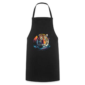 Majestic Tiger Wilderness Wild Powerful - Cooking Apron - black - Front - AI Model Male 185 dark (185cm)