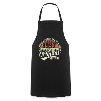 T-shirt d’anniversaire emblématique de 1997 - Tablier de cuisine - noir - Devant - AI Model Male 185 dark (185cm)