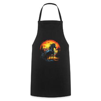 Horse, Nature, Wilderness - Cooking Apron - black - Front - AI Model Male 185 dark (185cm)